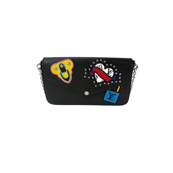 Louis Vuitton Felicie Pochette Limited Edition Patchwork Black Epi Leather Cross - Picture 1 of 13